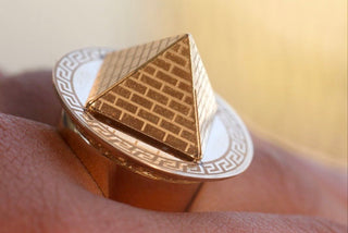 Chevalière pyramide 28mm Bijoux or 18K - TRANSAC'OR