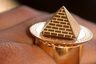Chevalière pyramide 28mm Bijoux or 18K - TRANSAC'OR