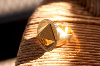 Chevalière pyramide 28mm Bijoux or 18K - TRANSAC'OR