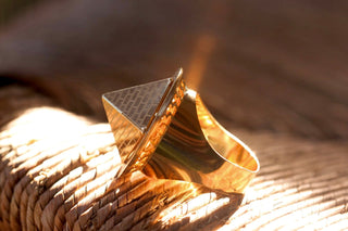 Chevalière pyramide 28mm Bijoux or 18K - TRANSAC'OR