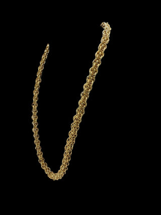Collier double gros sirop sablé et lisse 10mm 60cm Bijoux or 18K - TRANSAC'OR