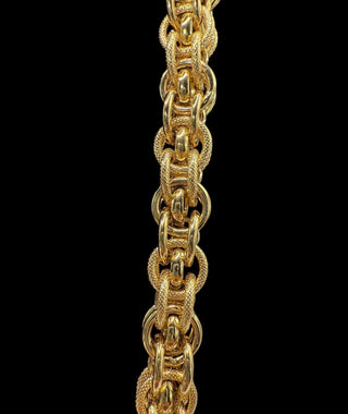 Collier double gros sirop sablé et lisse 10mm 60cm Bijoux or 18K - TRANSAC'OR