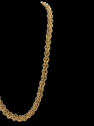 Collier double gros sirop sablé et lisse 10mm 60cm Bijoux or 18K - TRANSAC'OR