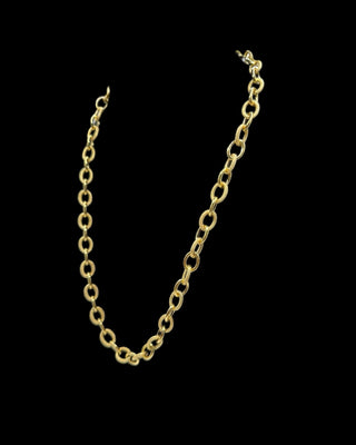Collier forçat sablé et lisse 8mm 50cm Bijoux or 18K - TRANSAC'OR