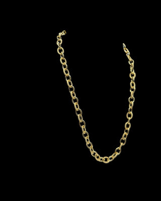 Collier forçat sablé et lisse 8mm 50cm Bijoux or 18K - TRANSAC'OR
