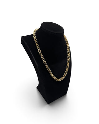 Collier gros sirop sablé et lisse 6mm 45cm Bijoux or 18K - TRANSAC'OR