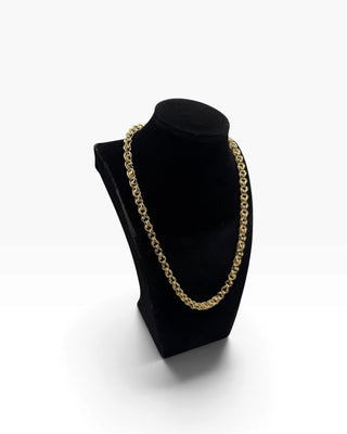 Collier gros sirop sablé et lisse 6mm 50cm Bijoux or 18K - TRANSAC'OR
