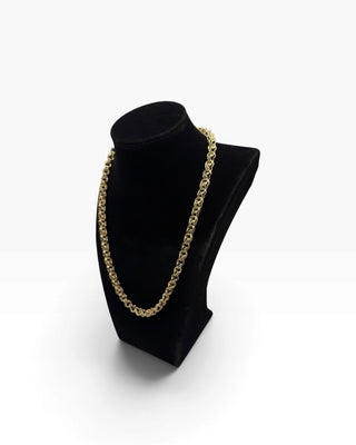 Collier gros sirop sablé et lisse 6mm 50cm Bijoux or 18K - TRANSAC'OR