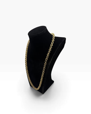 Collier gros sirop sablé et lisse 6mm 60cm Bijoux or 18K - TRANSAC'OR