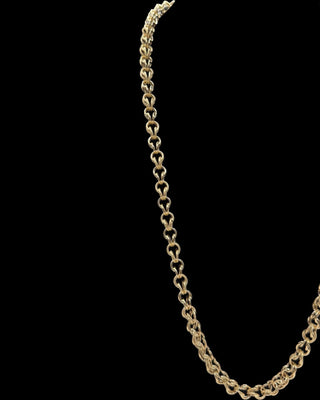 Collier gros sirop sablé et lisse 6mm 60cm Bijoux or 18K - TRANSAC'OR