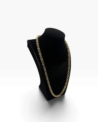 Collier gros sirop sablé et lisse 6mm 60cm Bijoux or 18K - TRANSAC'OR