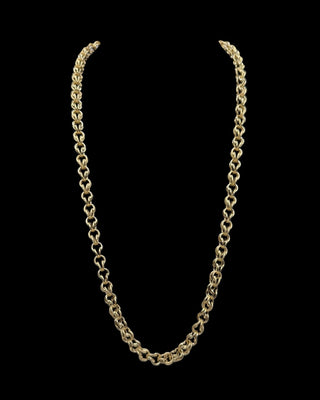 Collier gros sirop sablé et lisse 6mm 60cm Bijoux or 18K - TRANSAC'OR