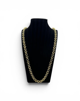 Collier gros sirop sablé & lisse 8mm 80cm Bijoux or 18K - TRANSAC'OR