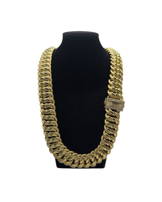 Collier maille américaine Graziella 26mm 70cm Bijoux or 18K - TRANSAC'OR
