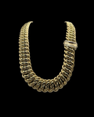 Collier maille américaine Graziella 26mm 70cm Bijoux or 18K - TRANSAC'OR