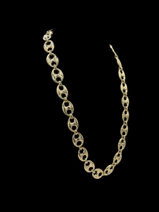 Collier maille café martelés 16mm 60cm Bijoux or 18K - TRANSAC'OR