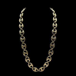 Collier maille café martelés 16mm 60cm Bijoux or 18K - TRANSAC'OR