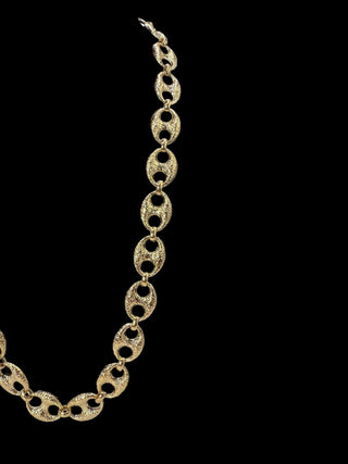 Collier maille café martelés 16mm 60cm Bijoux or 18K - TRANSAC'OR