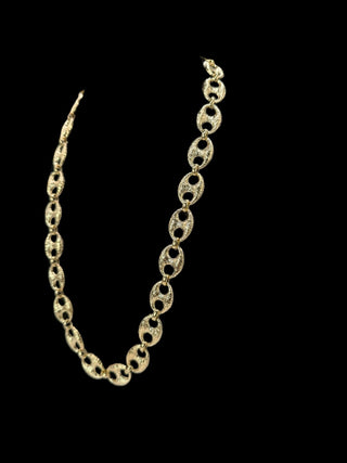 Collier maille café martelés 16mm 60cm Bijoux or 18K - TRANSAC'OR