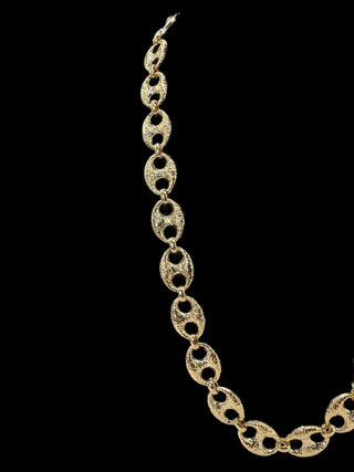 Collier maille café martelés 16mm 60cm Bijoux or 18K - TRANSAC'OR