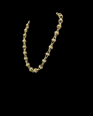 Collier maille cercle sablé 10mm 45cm Bijoux or 18K - TRANSAC'OR