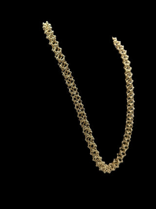 Collier maille cyclone sablé et lisse 12mm 70cm Bijoux or 18K - TRANSAC'OR
