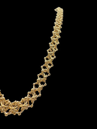 Collier maille cyclone sablé et lisse 12mm 70cm Bijoux or 18K - TRANSAC'OR