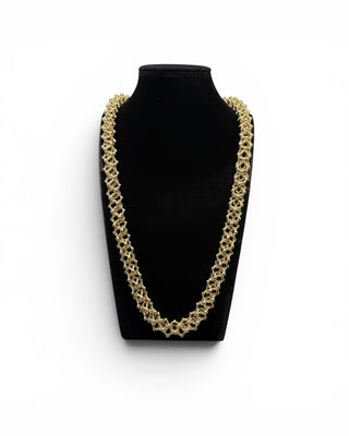 Collier maille cyclone sablé et lisse 12mm 70cm Bijoux or 18K - TRANSAC'OR