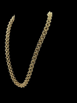Collier maille cyclone sablé et lisse 12mm 70cm Bijoux or 18K - TRANSAC'OR