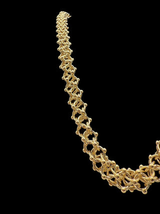 Collier maille cyclone sablé et lisse 12mm 70cm Bijoux or 18K - TRANSAC'OR