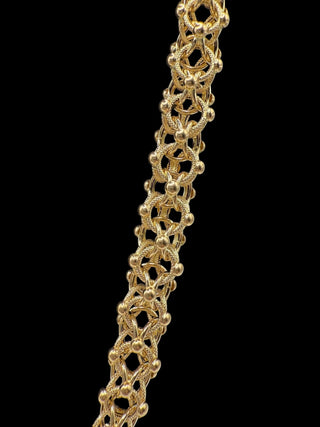 Collier maille cyclone sablé et lisse 12mm 70cm Bijoux or 18K - TRANSAC'OR