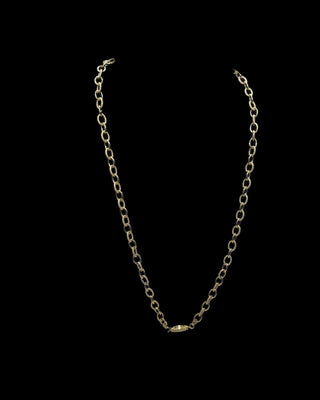 Collier maille forçat 6mm 60cm fermoir barillet Bijoux or 18K - TRANSAC'OR