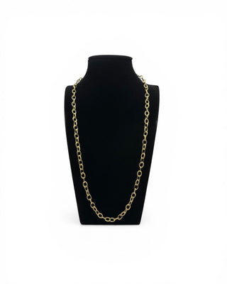 Collier maille forçat sablé et lisse 6mm 60cm Bijoux or 18K - TRANSAC'OR