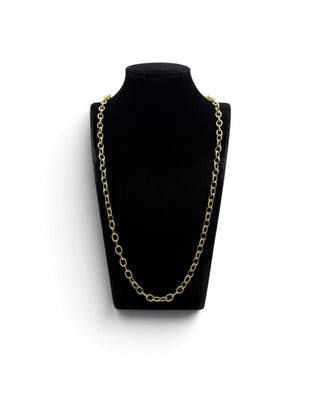 Collier maille Forçat sablé et lisse 6mm 70cm Bijoux or 18K - TRANSAC'OR