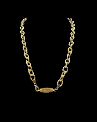 Collier maille Forçat sablé et lisse 8mm 54cm Bijoux or 18K - TRANSAC'OR