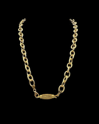 Collier maille Forçat sablé et lisse 8mm 54cm Bijoux or 18K - TRANSAC'OR