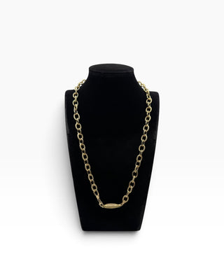 Collier maille Forçat sablé et lisse 8mm 54cm Bijoux or 18K - TRANSAC'OR