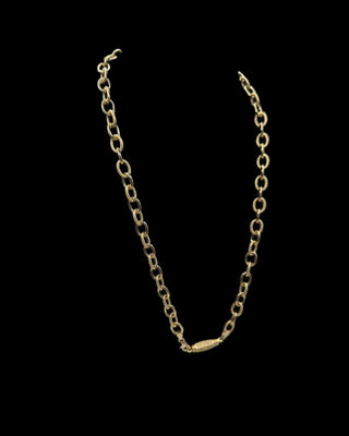 Collier maille Forçat sablé et lisse 8mm 54cm Bijoux or 18K - TRANSAC'OR
