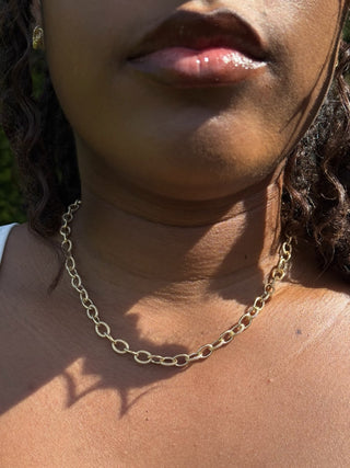 Collier maille forçat sablé & lisse 6mm 45cm Bijoux or 18K - TRANSAC'OR
