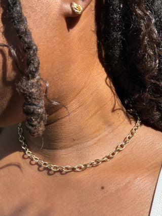 Collier maille forçat sablé & lisse 6mm 45cm Bijoux or 18K - TRANSAC'OR