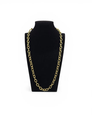 Collier maille forçat sablé & lisse 8mm 60cm Bijoux or 18K - TRANSAC'OR