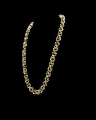 Collier maille gros sirop sablé et lisse 12mm 60cm Bijoux or 18K - TRANSAC'OR