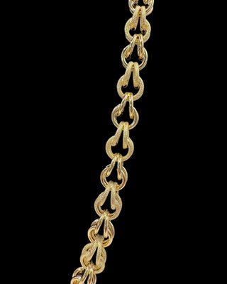 Collier maille gros sirop sablé et lisse 12mm 60cm Bijoux or 18K - TRANSAC'OR