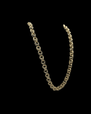 Collier maille gros sirop sablé et lisse 12mm 80cm Bijoux or 18K - TRANSAC'OR