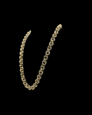 Collier maille gros sirop sablé et lisse 12mm 80cm Bijoux or 18K - TRANSAC'OR