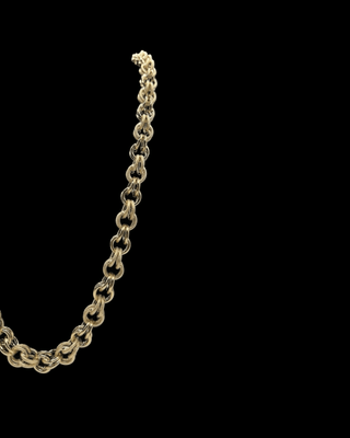 Collier maille gros sirop sablé et lisse 12mm 80cm Bijoux or 18K - TRANSAC'OR