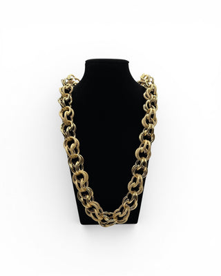 Collier maille gros sirop sablé et lisse 20mm 80cm Bijoux or 18K - TRANSAC'OR