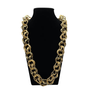 Collier maille gros sirop sablé et lisse 20mm 80cm Bijoux or 18K - TRANSAC'OR