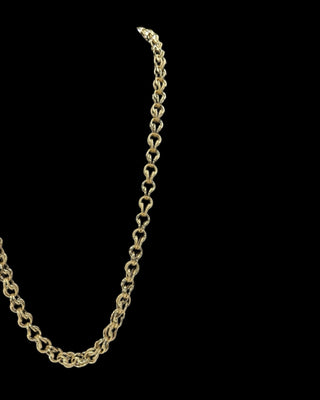 Collier maille gros sirop sablé et lisse 8MM 60CM Bijoux or 18K - TRANSAC'OR