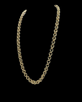Collier maille gros sirop sablé et lisse 8MM 60CM Bijoux or 18K - TRANSAC'OR